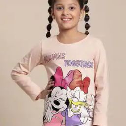 Mickey Mouse Print Round-Neck T-Shirt-1