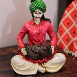 Rajasthani Lady Playing Dholak Showpiece-44