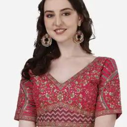 Women Embroidery Back Open Blouse-image-96