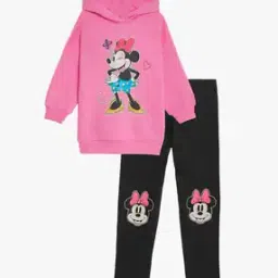 Girls Mickey Mouse Print Hoodie & Joggers Set-image-55