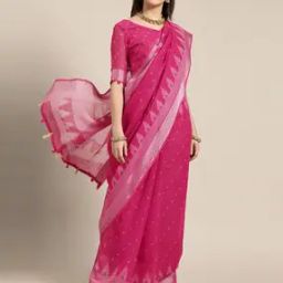 Women Traditional Saree with Unstitched Blouse Piece           -image-19