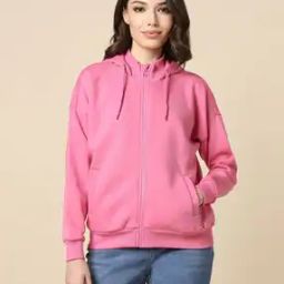 Women Zip-Front Hooded Cotton Sweatshirt-picture-32
