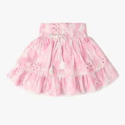 Girls Schifflie Embroidered Flared Skirt-image-13