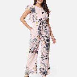 Floral Print Jumpsuit with Waist Tie-Up-picture-25