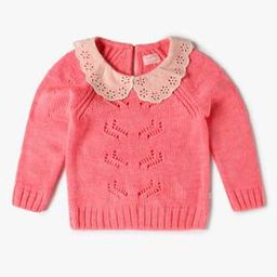Girls Ribbed Sweatshirt with Peter-Pan Collar-image-7