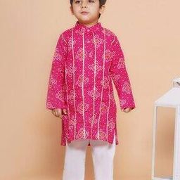Bandhani Print Kurta Pyjama Set-image-67
