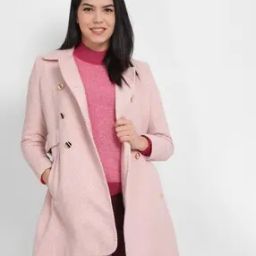 Women Chevron Pattern Regualr Fit Peacoat-image-1