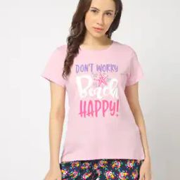 Women Graphic Print Regular Fit Round-Neck Lounge T-Shirt-image-72