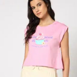 Women Graphic Print Round-Neck T-Shirt-image-80