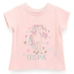 Girls Unicorn Print Regular Fit Round-Neck T-Shirt-picture-32