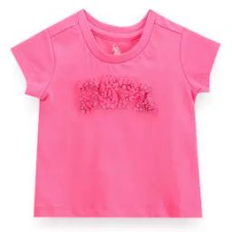 Girls Logo Print Regular Fit Round-Neck T-Shirt-picture-42