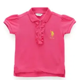 Girls Polo T-Shirt with Ruffled Placket-image-43