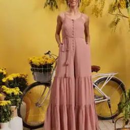 Women Wide-Leg Jumpsuit with Insert Pockets-image-16