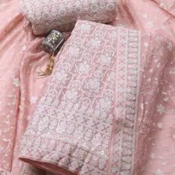 Women 3-Piece Unstitched Dress Material-image-10