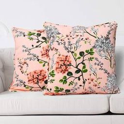 Set of 2 Floral Print Cushion Covers 20" x 20"-image-66