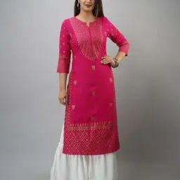 mauka Floral Print Straight Kurta Set-picture-22