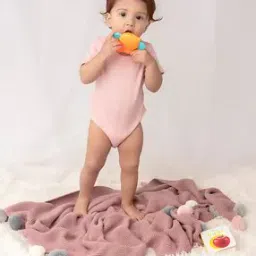 Knitted Blanket with Pom-Pom-20