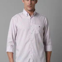 Men Stripes Slim Fit Shirt-image-3