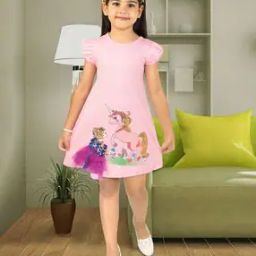 Girls Cartoon Print A-Line Dress-image-61