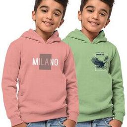Pack of 2 Graphic Print Round-Neck Hoodies-picture-31