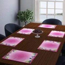 Set of 6 Floral Print Table Place Mats-image-28