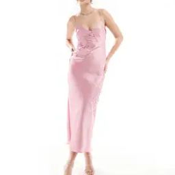 Women Lace Applique Cami Strap Midi Dress-image-60