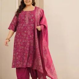 Women Floral Print Straight Kurta Set-image-12