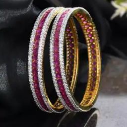 Pack of 2 Slip-On Stone-Studded Bangles-image-93