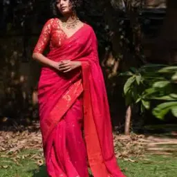 Cotton Saree with Tassels-image-33