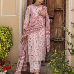 Women Floral Print Straight Kurta with Pants & Dupatta-image-35