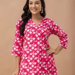 Floral Print Tunic with 3/4th Sleeves-image-52