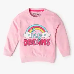 Girls Graphic Print Relaxed Fit Sweatshirt-image-5