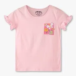 kg frendz for trends select Girls Graphic Print Relaxed Fit Round-Neck T-Shirt-picture-18