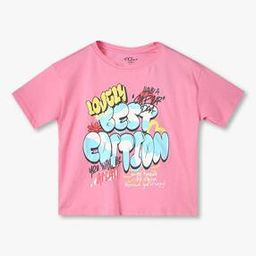Girls Graphic Print Relaxed Fit Crew-Neck T-Shirt-picture-33