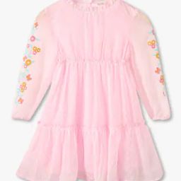 Girls Swiss-Dot High-Neck Prairie Dress-27