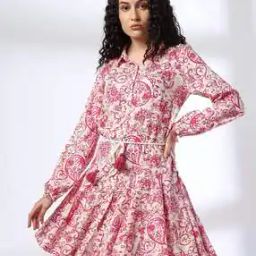 Women Floral Print Fit & Flare Dress-image-65