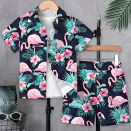 Boys Floral Print Shirt & Shorts Set-image-52