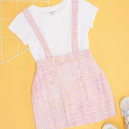 pantaloons junior Girls Stripes Dungaree-picture-28
