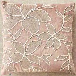 Floral Embroidered Cushion Cover - 15.74" x 15.74"-2
