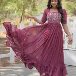 wedani Women Embroidery Gown Dress-picture-20