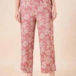 Women Floral Print Mid-Rise Relaxed Fit Pants-image-100