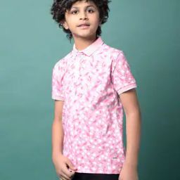 Boys Floral Slim Fit Polo T-Shirt-image-81