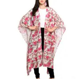 Floral Print Shrug with Extended Sleeves-14