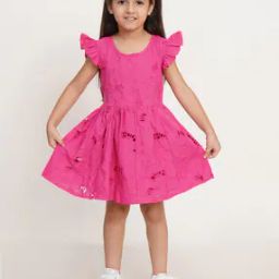 Embroidered Fit & Flare Dress-image-18