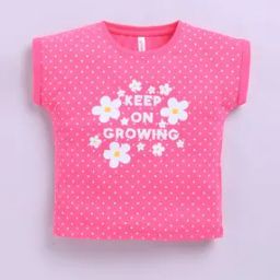 Girls Typographic Print Round-Neck Top-23