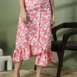 Women Floral Print A-Line Skirt-image-88