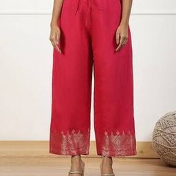 biba Women Straight Fit Jacquard Palazzos-picture-5