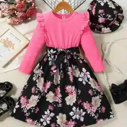 Floral Print A-Line Dress-image-19