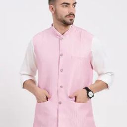 Men Patterned Slim Fit Nehru Jacket-image-15