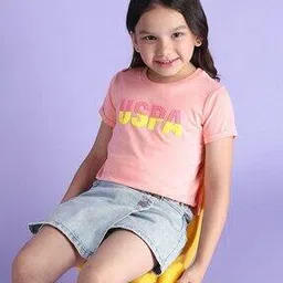 u.s. polo assn. Girls Brand Print Regular Fit Crew-Neck T-Shirt-picture-24